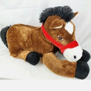 DanDee Brown Quarter Horse w/ Reins Plush Large Stuffed Animal 17" Realistic EUC